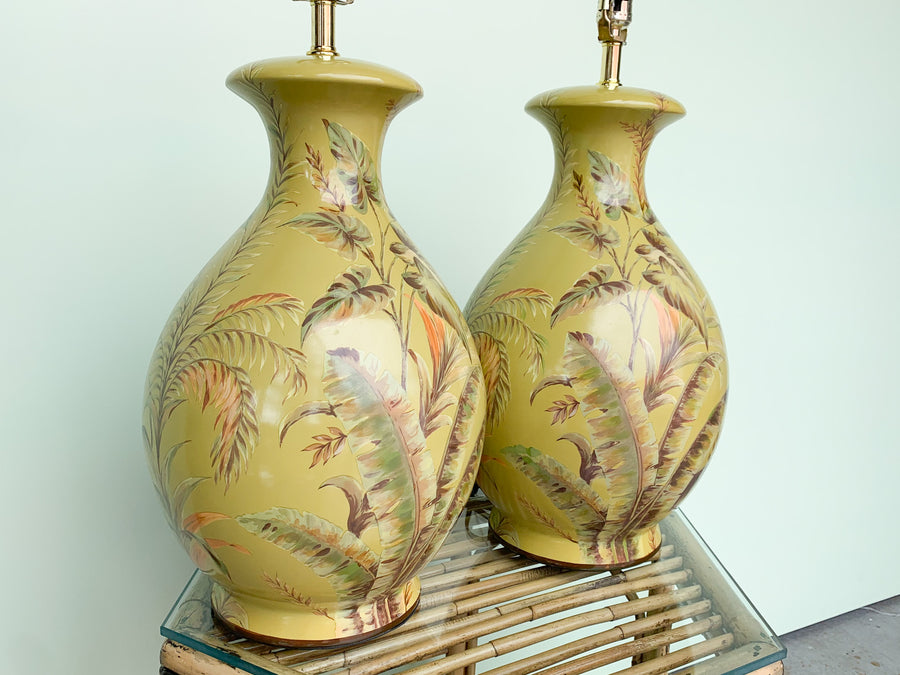Pair of Tropical Chartreuse Lamps