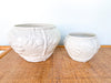 Set of Three Faux Bamboo and Flower Cachepots