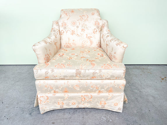 Palm Beach Chic Upholstered Pagoda Arm Chair