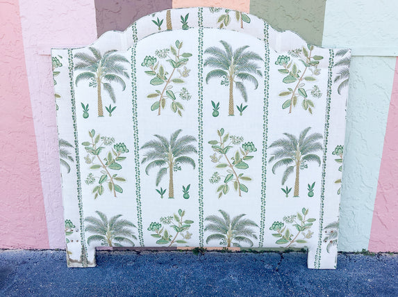 Tropical Palms Upholstered Queen Headboard