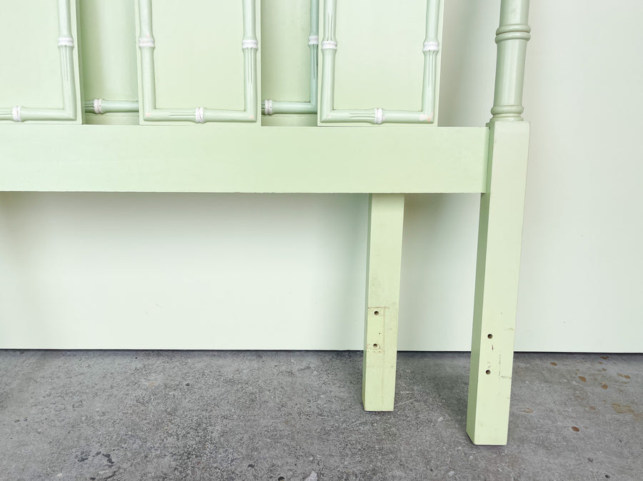 Pair of Seafoam Faux Bamboo Twin Headboards