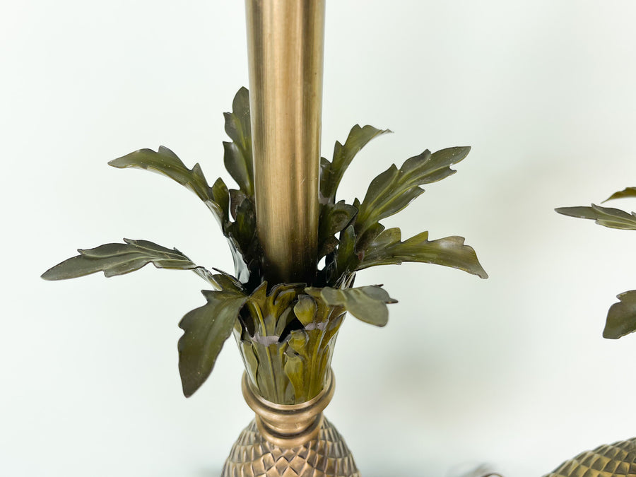 Pair of Tole Pineapple Lamps