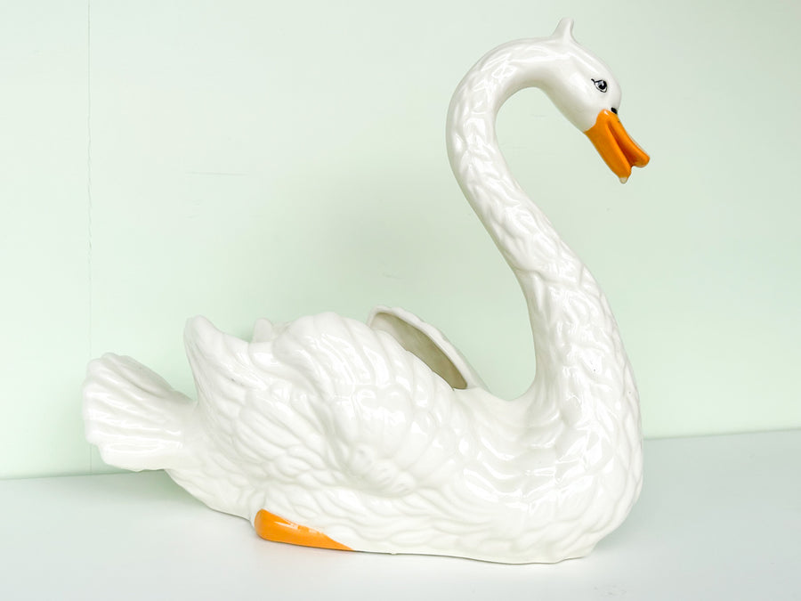 Large Italian Swan Cachepot