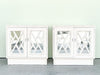 Pair of Faux Bamboo Mirrored Chippendale Nightstands