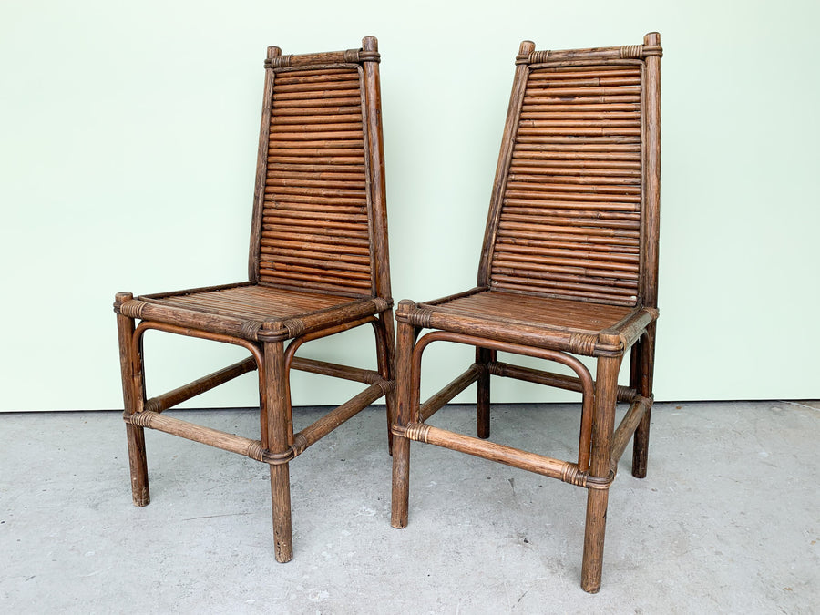 Pair of Italian Rattan Chairs