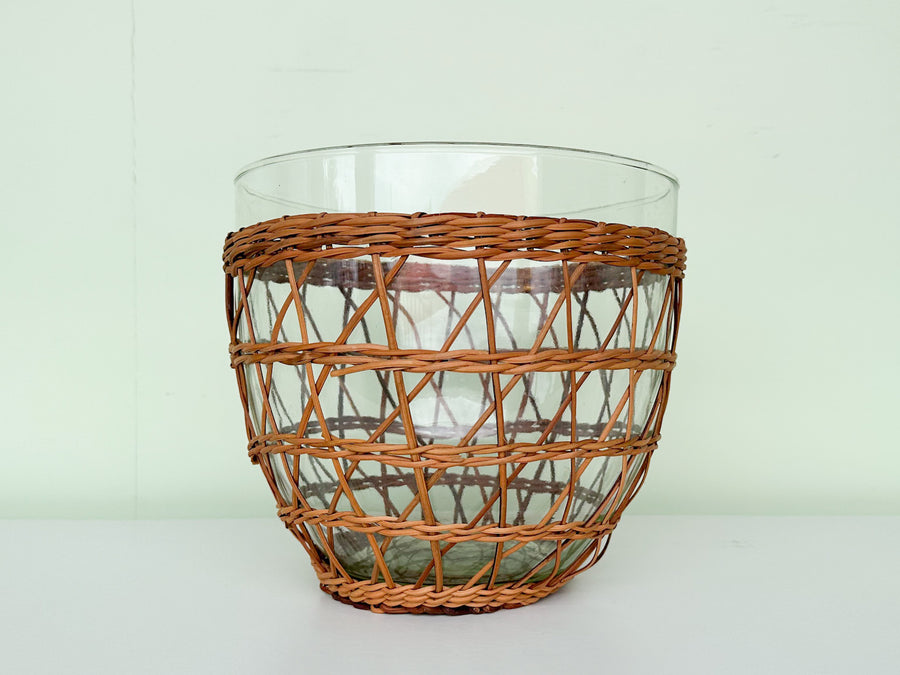 Pair of Rattan Wrapped Snack Bowls