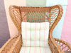 Island Chic Braided Rattan Wingback Chair and Ottoman