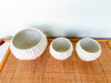Set of Three Faux Bamboo and Flower Cachepots