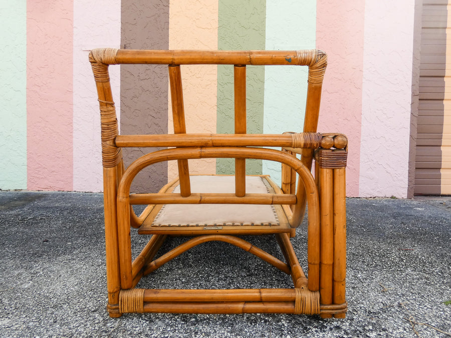 Two Part Ficks Reed Rattan Chaise