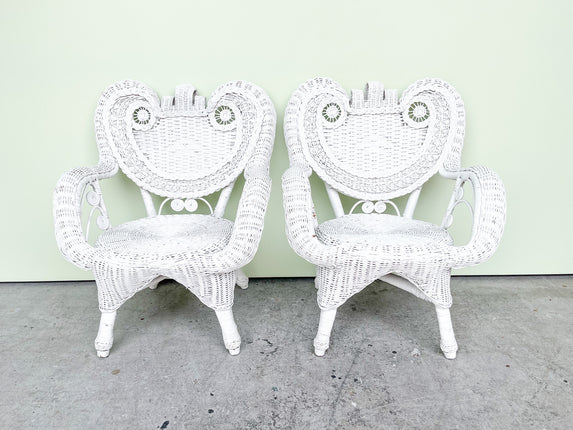 Pair of Adorable Wicker Child Chairs