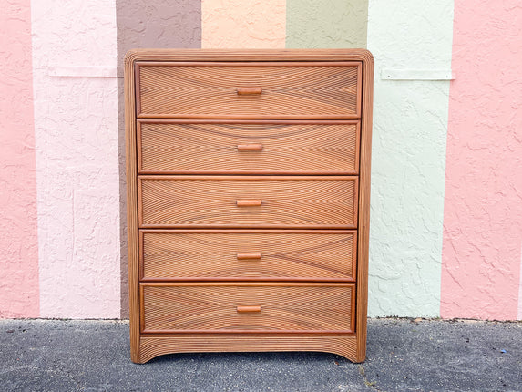 Coastal Pencil Reed Rattan Dresser