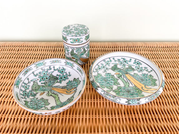 Green Peacock Vanity Set