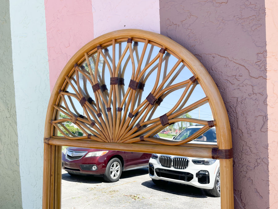 Huge Rattan Sunburst Mirror