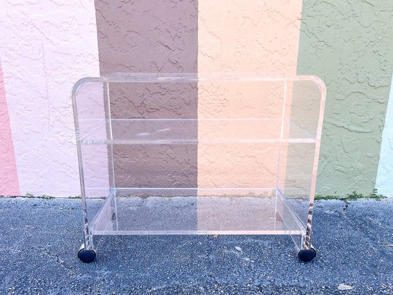 Glam Lucite Waterfall Cart