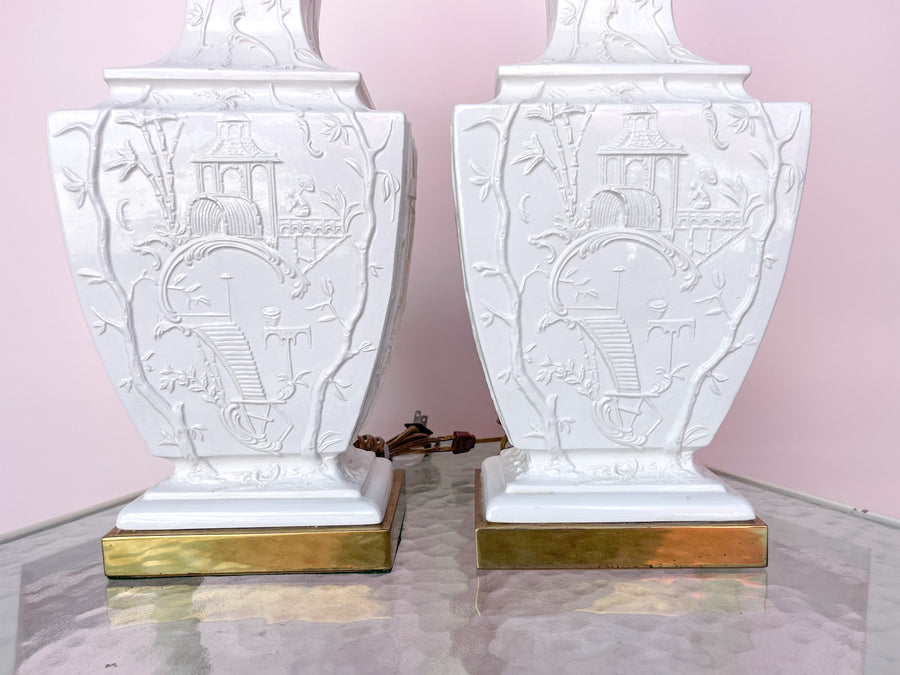 Pair of Palm Beach Chinoiserie Lamps