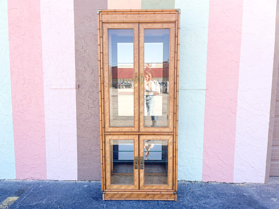 Faux Bamboo and Rattan Cabinet