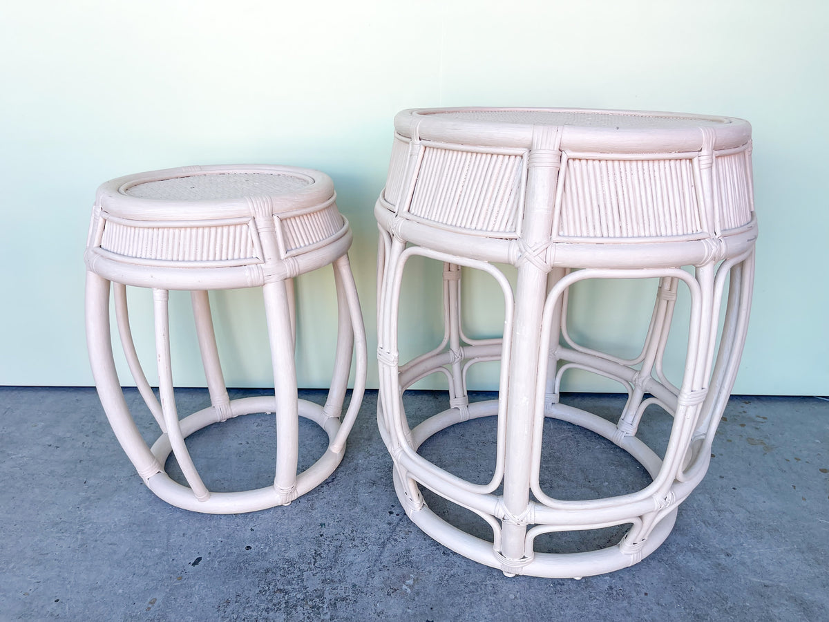 Pair of Painted Drum Tables