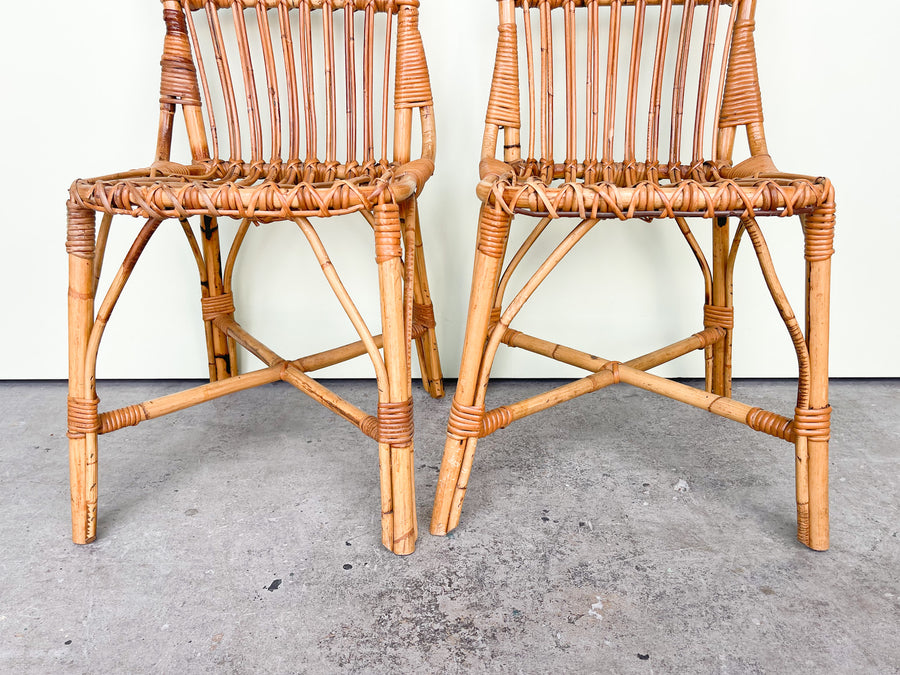 Pair of Cute Rattan Side Chairs