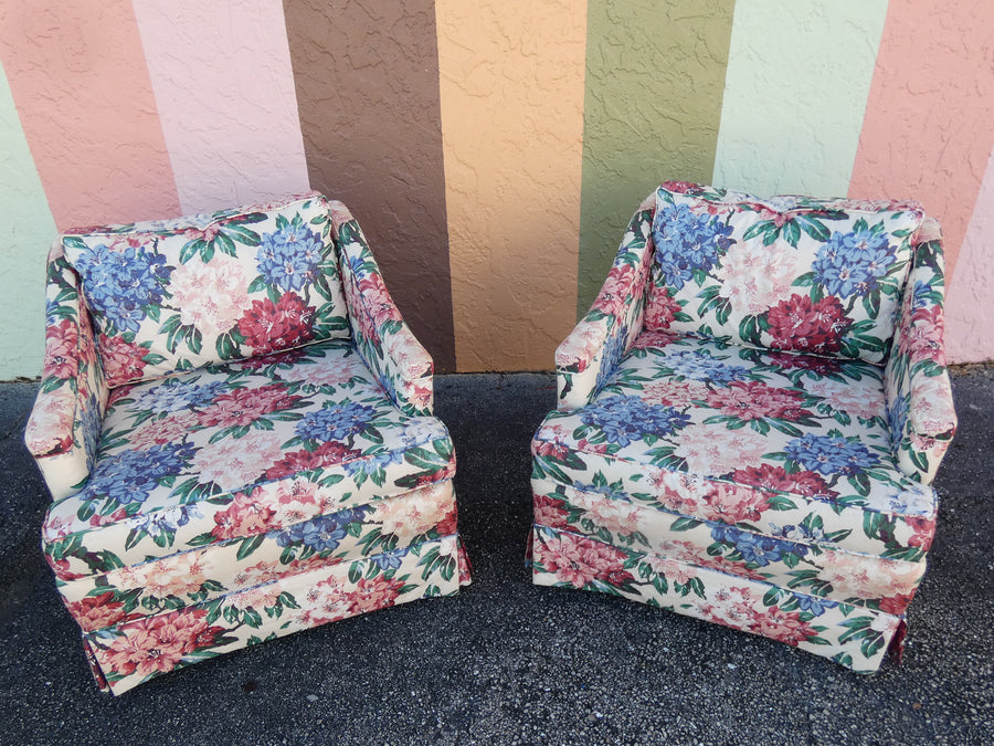 Pair of Floral Upholstered Chairs