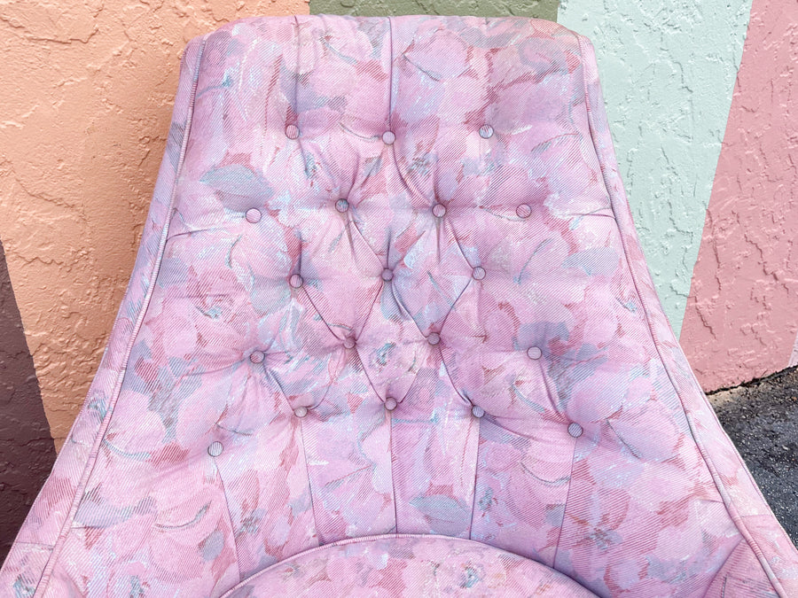 Pair of Pink Chic Floral Upholstered Chairs
