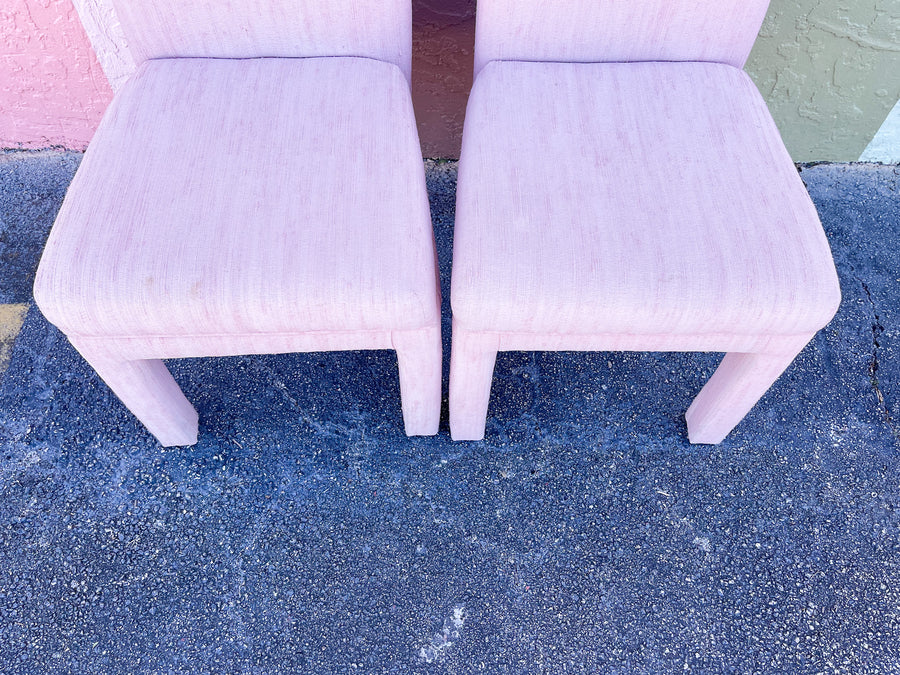 Pair of Pink Chic Upholstered Side Chairs