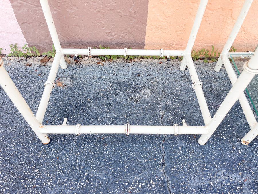Pair of Faux Bamboo Metal Etageres