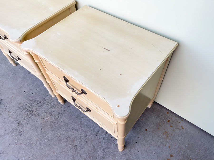 Pair of Faux Bamboo Nightstands