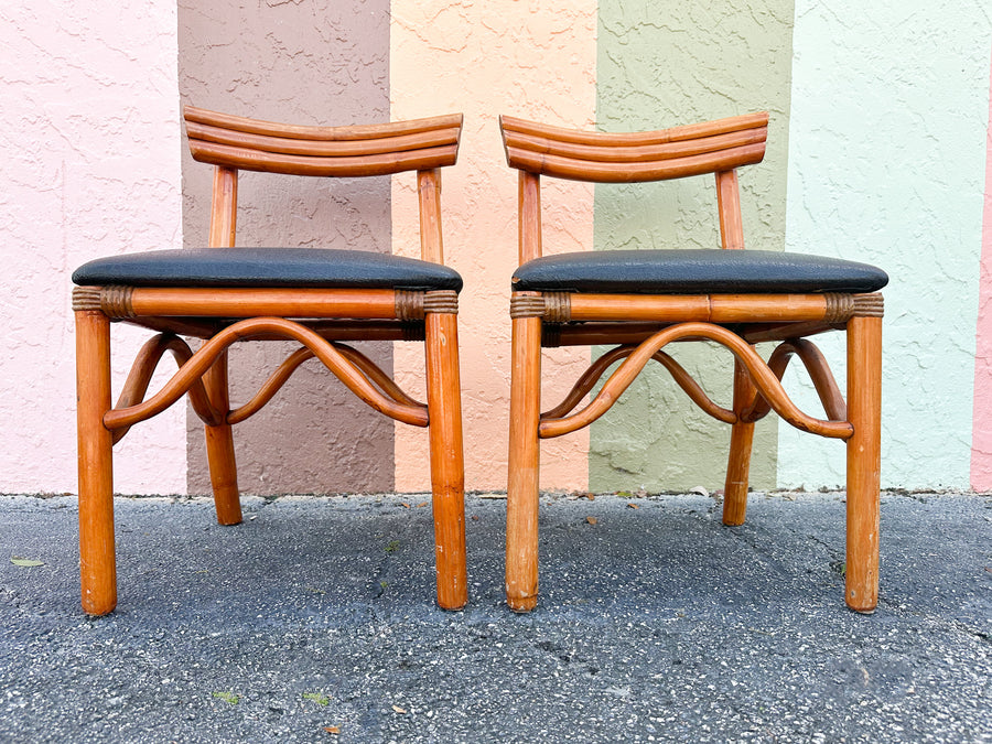 Pair of Rattan Side Chairs