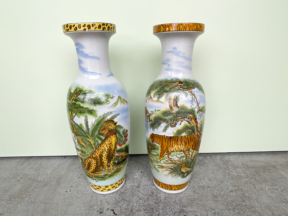 Pair of Large Safari Vases
