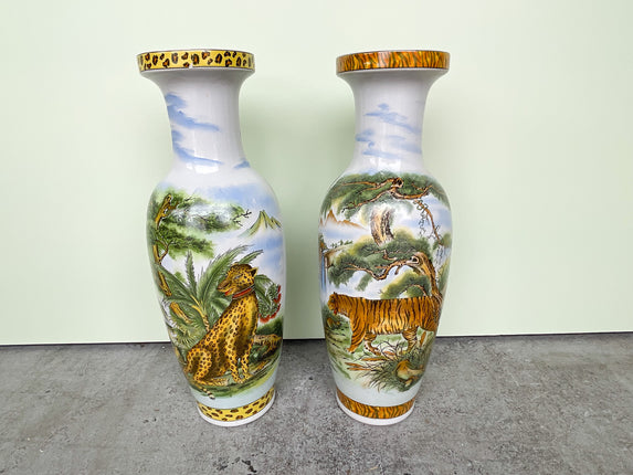 Pair of Large Safari Vases