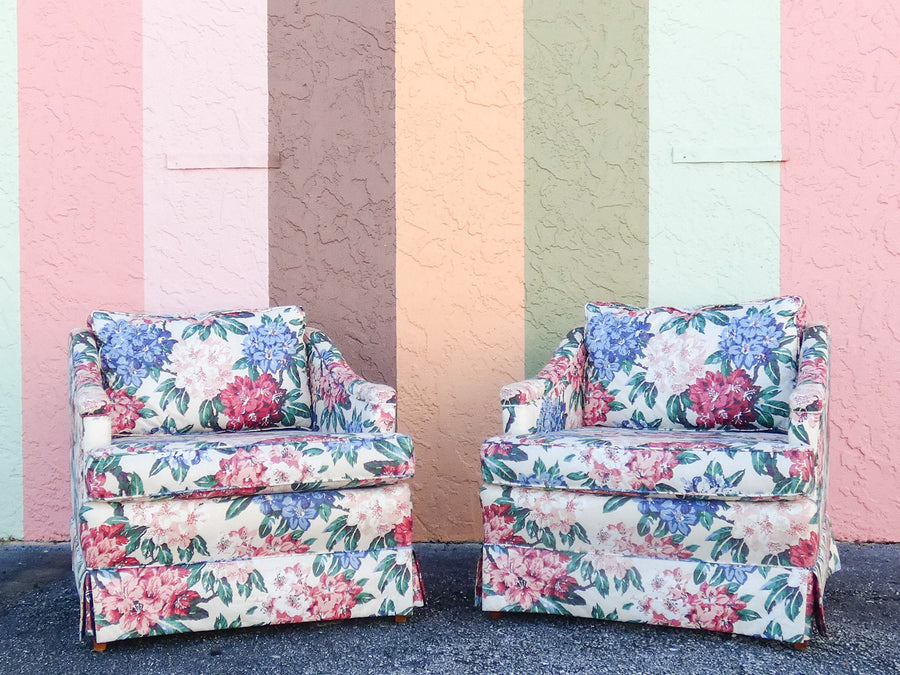 Pair of Floral Upholstered Chairs