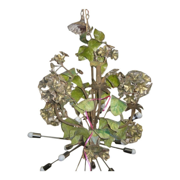 Italian Tole Hydrangea Chandelier