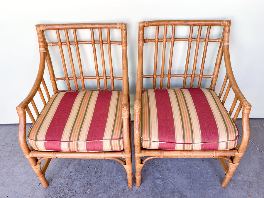 Pair of Rattan Arm Chairs
