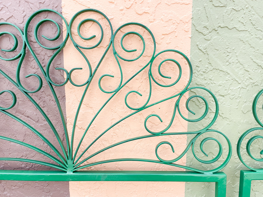 Pair of Whimsical Metal Twin Headboards