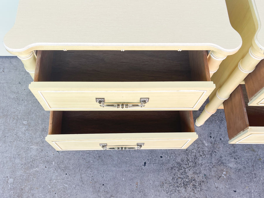 Pair of Faux Bamboo Henry Link Nightstands