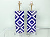 Pair of Modern Blue and White Chevron Lamps