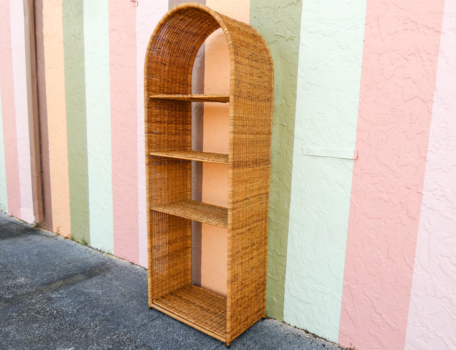 Large Rattan Arch Etagere