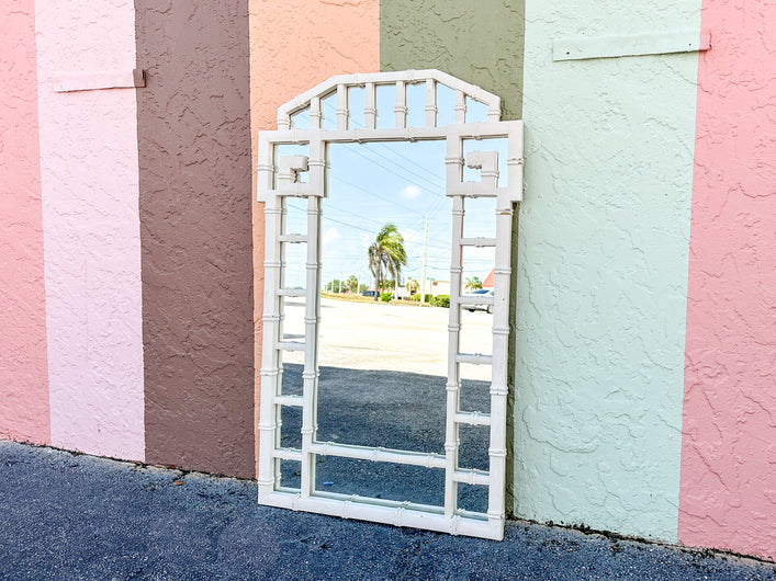 Faux Bamboo Greek Key Mirror