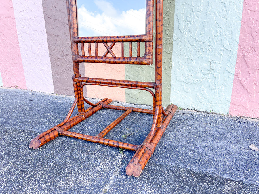 Tortoiseshell Rattan Full Length Mirror