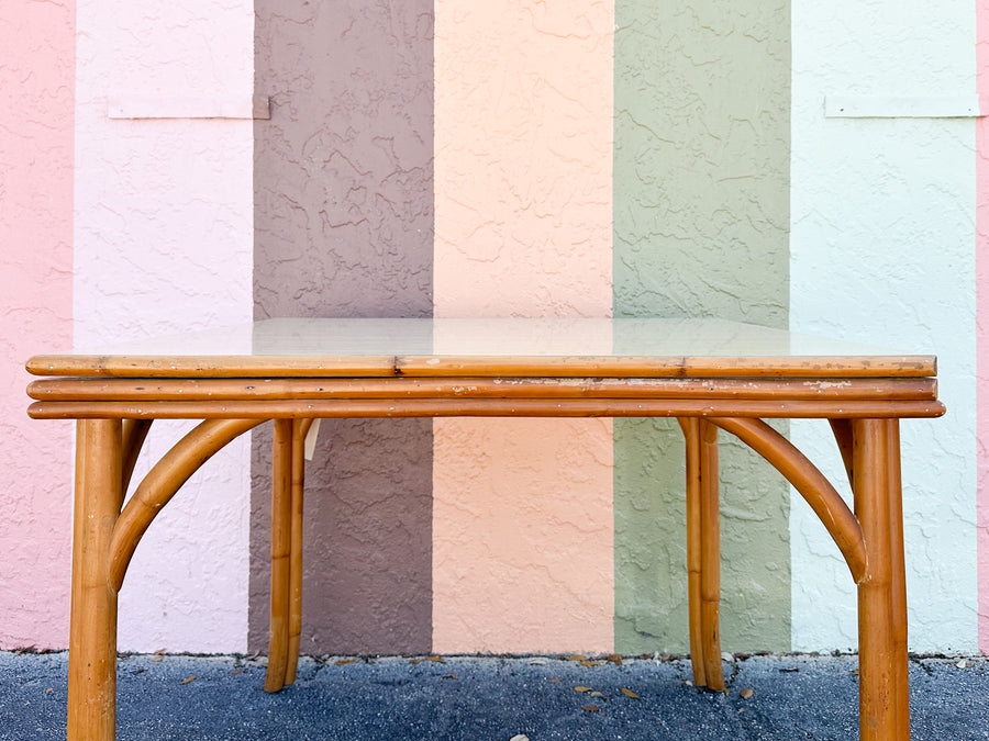 Old Florida Flip Top Rattan Game Table
