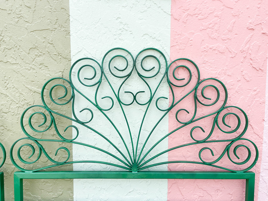 Pair of Whimsical Metal Twin Headboards
