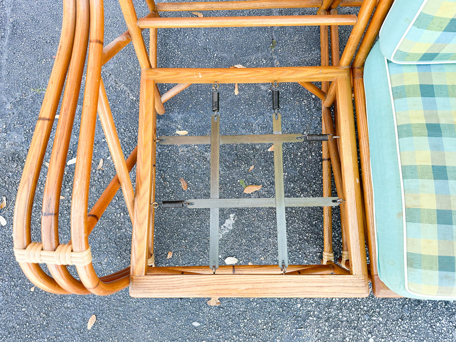 1940s Heywood Wakefield Two Piece Rattan Loveseat