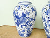 Pair of Blue and White Pierced Vases