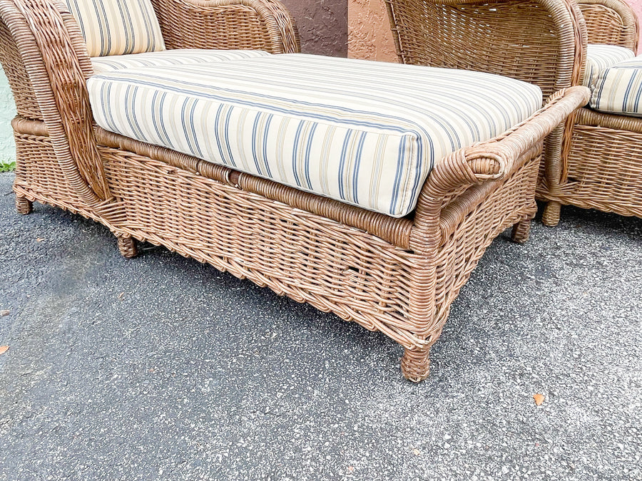 Pair of Rattan Chaises