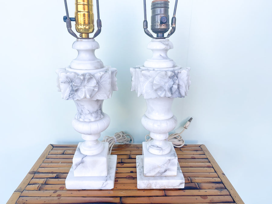 Pair of Alabaster Lamps