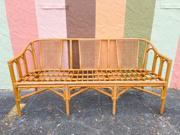 Rattan and Cane Bench