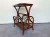 Old Florida Style Rattan Magazine End Table