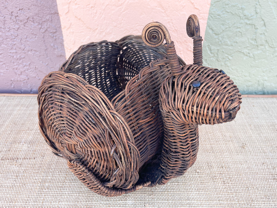 Pair of Wicker Snail Cachepots