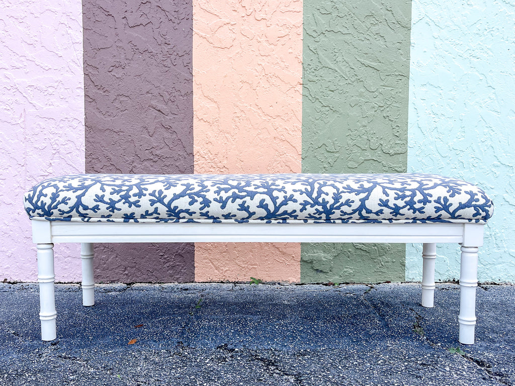 Cute Coral Faux Bamboo Bench