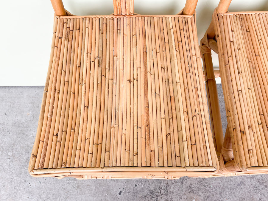 Pair of Island Chic Bamboo Bar Stools